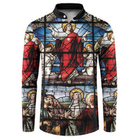 Happy Ascension Day Button Sweatshirt Ascension Of Jesus Christ Stained Glass Windows