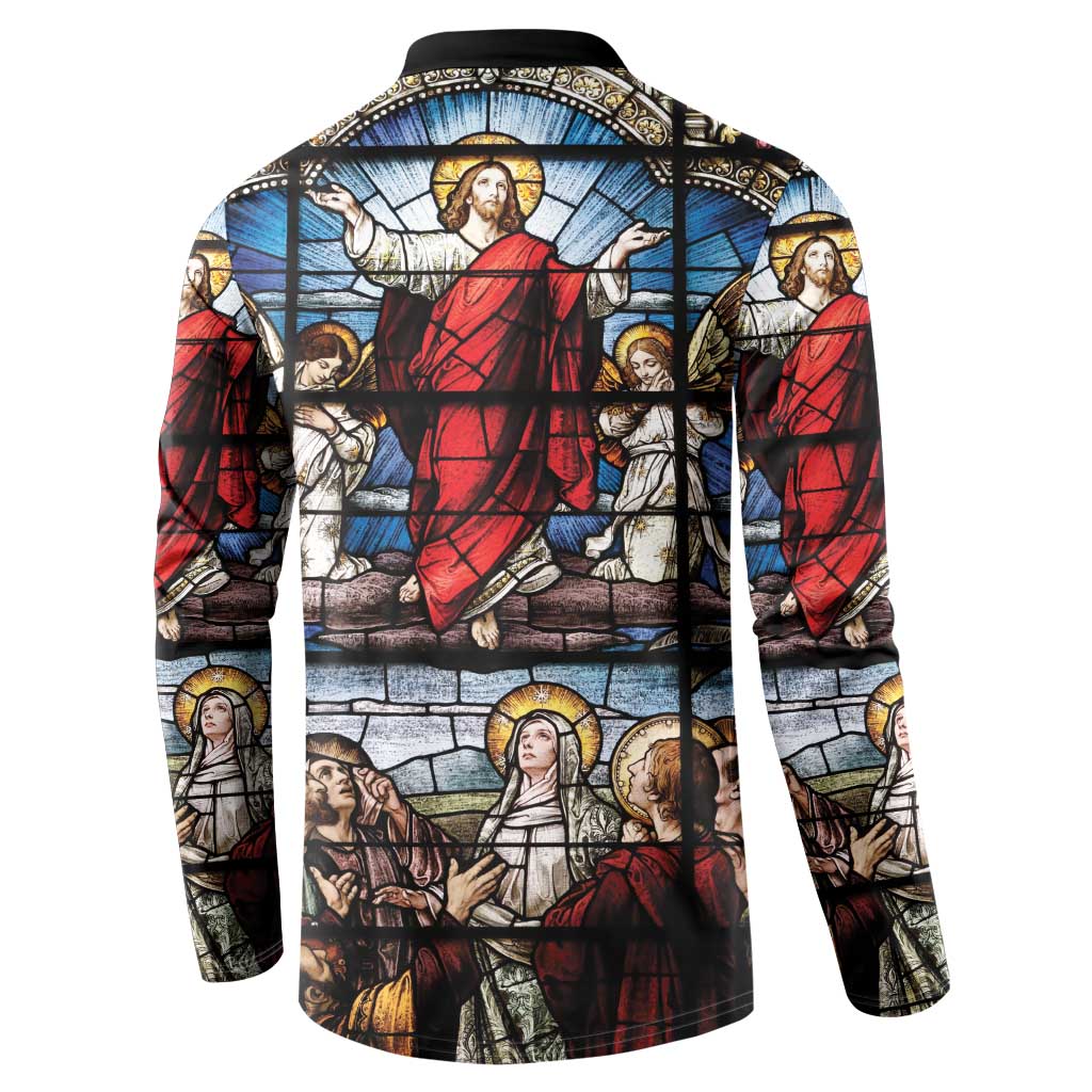 Happy Ascension Day Button Sweatshirt Ascension Of Jesus Christ Stained Glass Windows