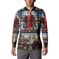 Happy Ascension Day Button Sweatshirt Ascension Of Jesus Christ Stained Glass Windows