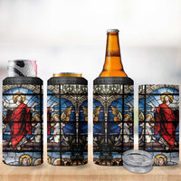 Happy Ascension Day 4 in 1 Can Cooler Tumbler Ascension Of Jesus Christ Stained Glass Windows