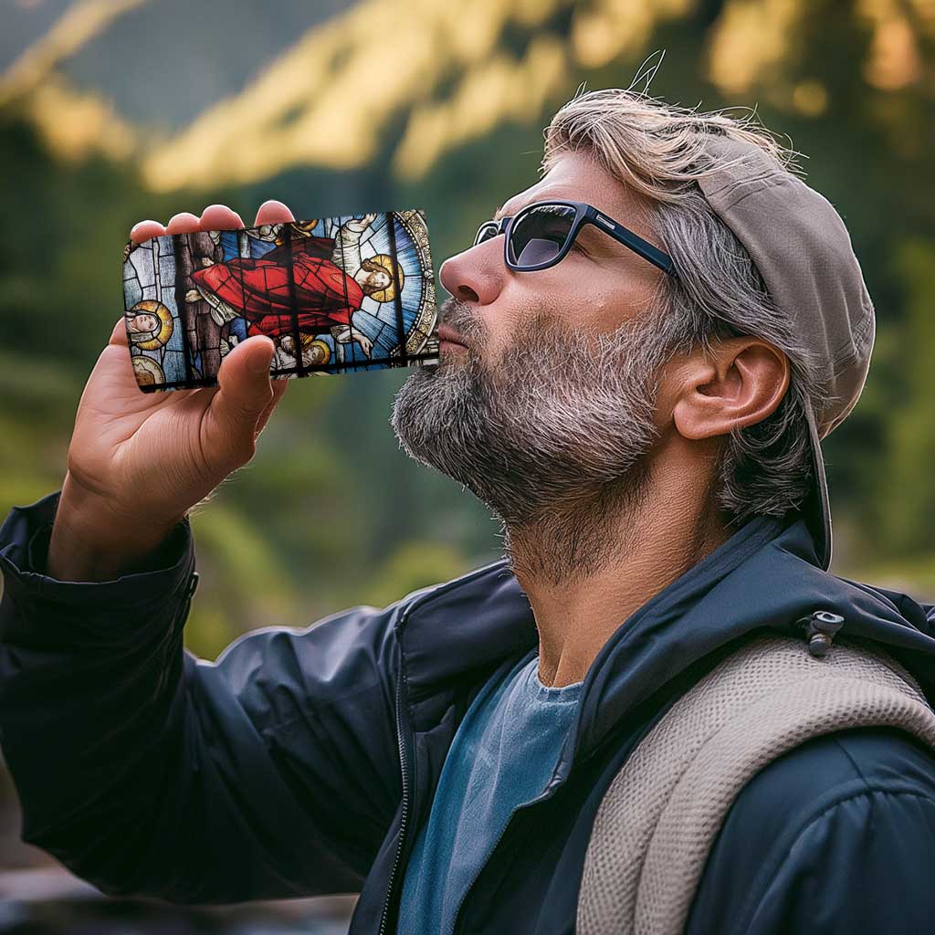 Happy Ascension Day 4 in 1 Can Cooler Tumbler Ascension Of Jesus Christ Stained Glass Windows