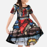 Happy Ascension Day Family Matching Long Sleeve Bodycon Dress and Hawaiian Shirt Ascension Of Jesus Christ Stained Glass Windows