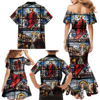 Happy Ascension Day Family Matching Mermaid Dress and Hawaiian Shirt Ascension Of Jesus Christ Stained Glass Windows