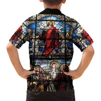 Happy Ascension Day Family Matching Puletasi and Hawaiian Shirt Ascension Of Jesus Christ Stained Glass Windows