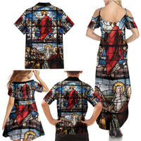 Happy Ascension Day Family Matching Summer Maxi Dress and Hawaiian Shirt Ascension Of Jesus Christ Stained Glass Windows