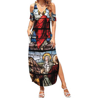 Happy Ascension Day Family Matching Summer Maxi Dress and Hawaiian Shirt Ascension Of Jesus Christ Stained Glass Windows