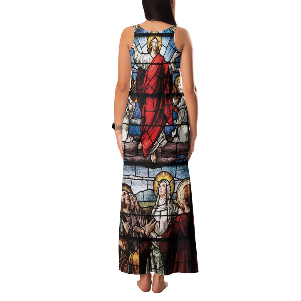 Happy Ascension Day Family Matching Tank Maxi Dress and Hawaiian Shirt Ascension Of Jesus Christ Stained Glass Windows