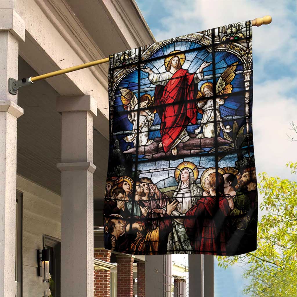 Happy Ascension Day Garden Flag Ascension Of Jesus Christ Stained Glass Windows