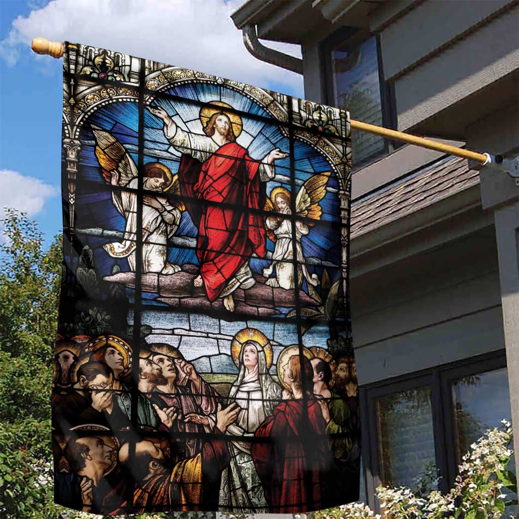 Happy Ascension Day Garden Flag Ascension Of Jesus Christ Stained Glass Windows