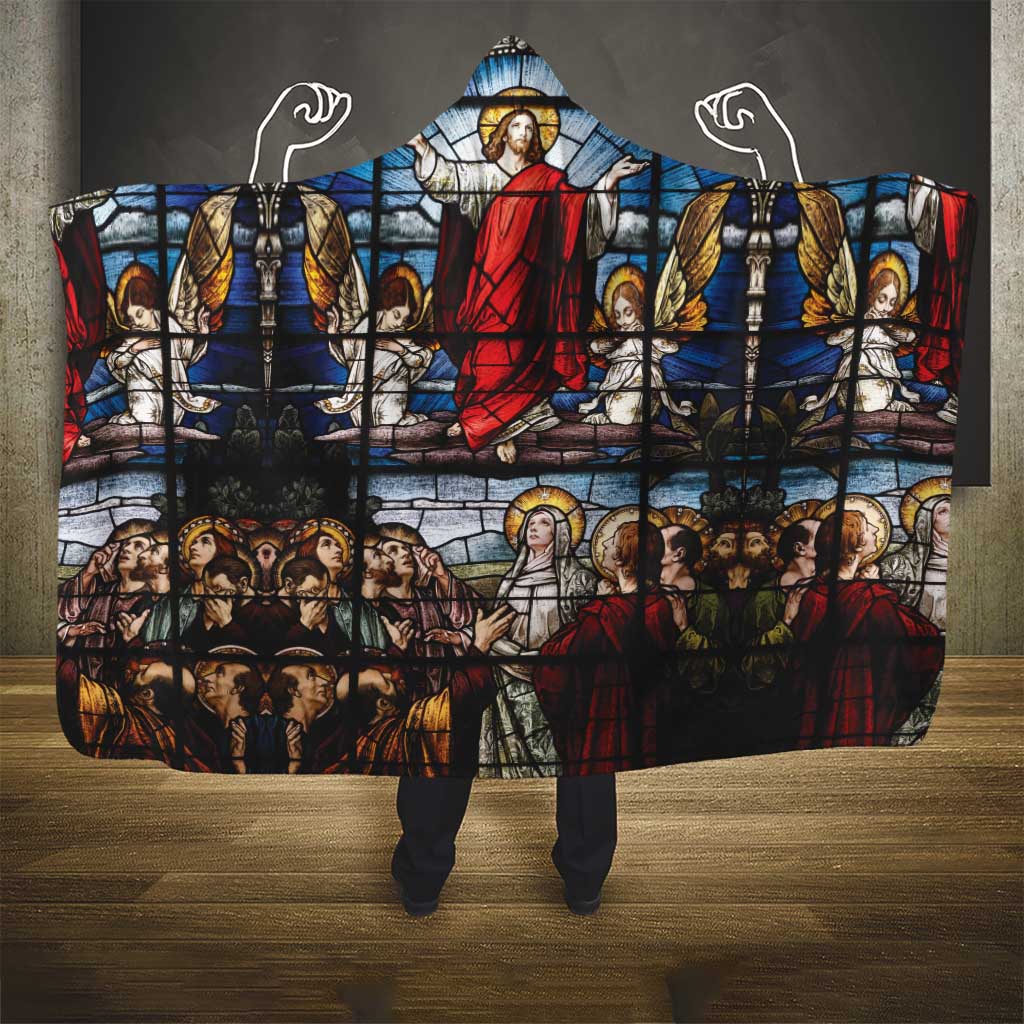 Happy Ascension Day Hooded Blanket Ascension Of Jesus Christ Stained Glass Windows