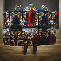 Happy Ascension Day Hooded Blanket Ascension Of Jesus Christ Stained Glass Windows