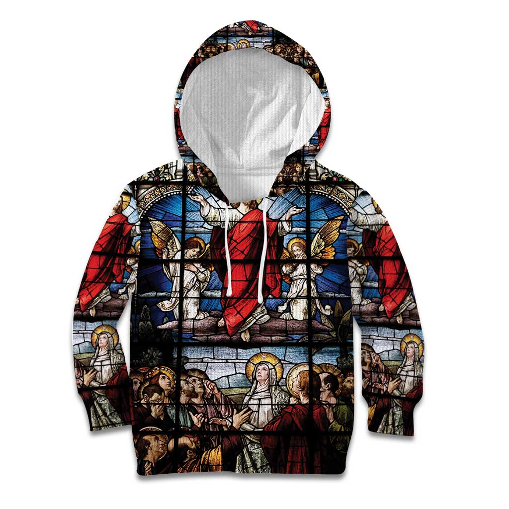 Happy Ascension Day Kid Hoodie Ascension Of Jesus Christ Stained Glass Windows
