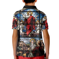 Happy Ascension Day Kid Polo Shirt Ascension Of Jesus Christ Stained Glass Windows
