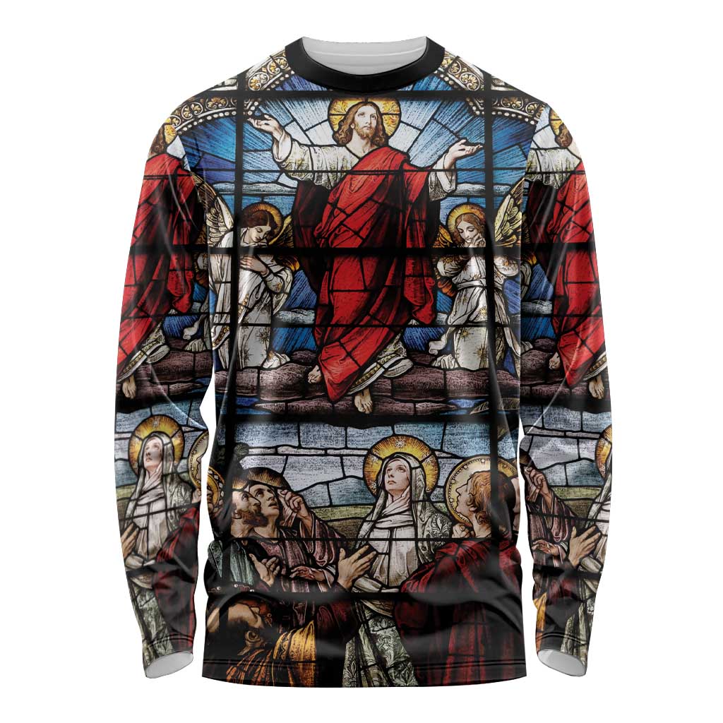 Happy Ascension Day Long Sleeve Shirt Ascension Of Jesus Christ Stained Glass Windows