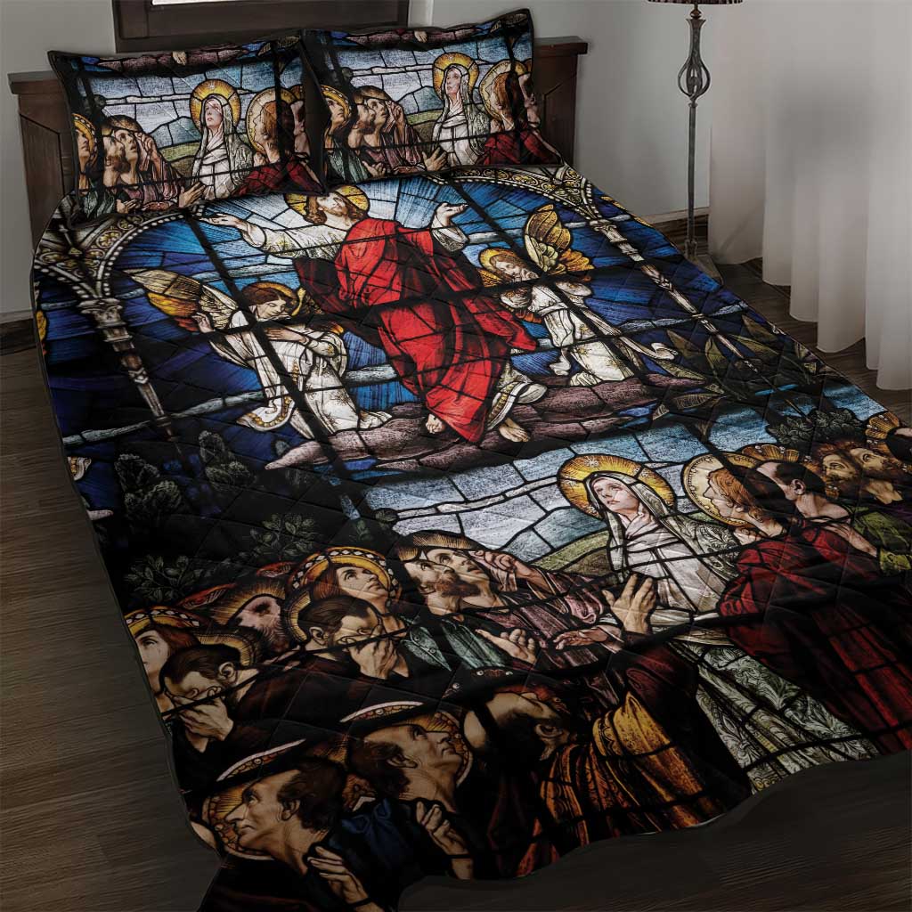 Happy Ascension Day Quilt Bed Set Ascension Of Jesus Christ Stained Glass Windows