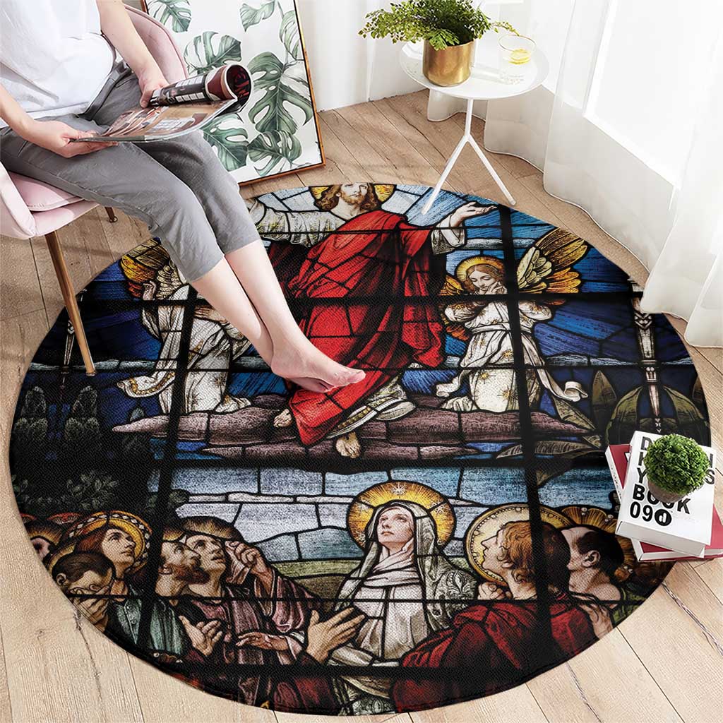 Happy Ascension Day Round Carpet Ascension Of Jesus Christ Stained Glass Windows