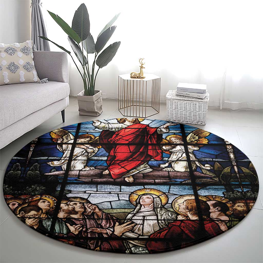 Happy Ascension Day Round Carpet Ascension Of Jesus Christ Stained Glass Windows
