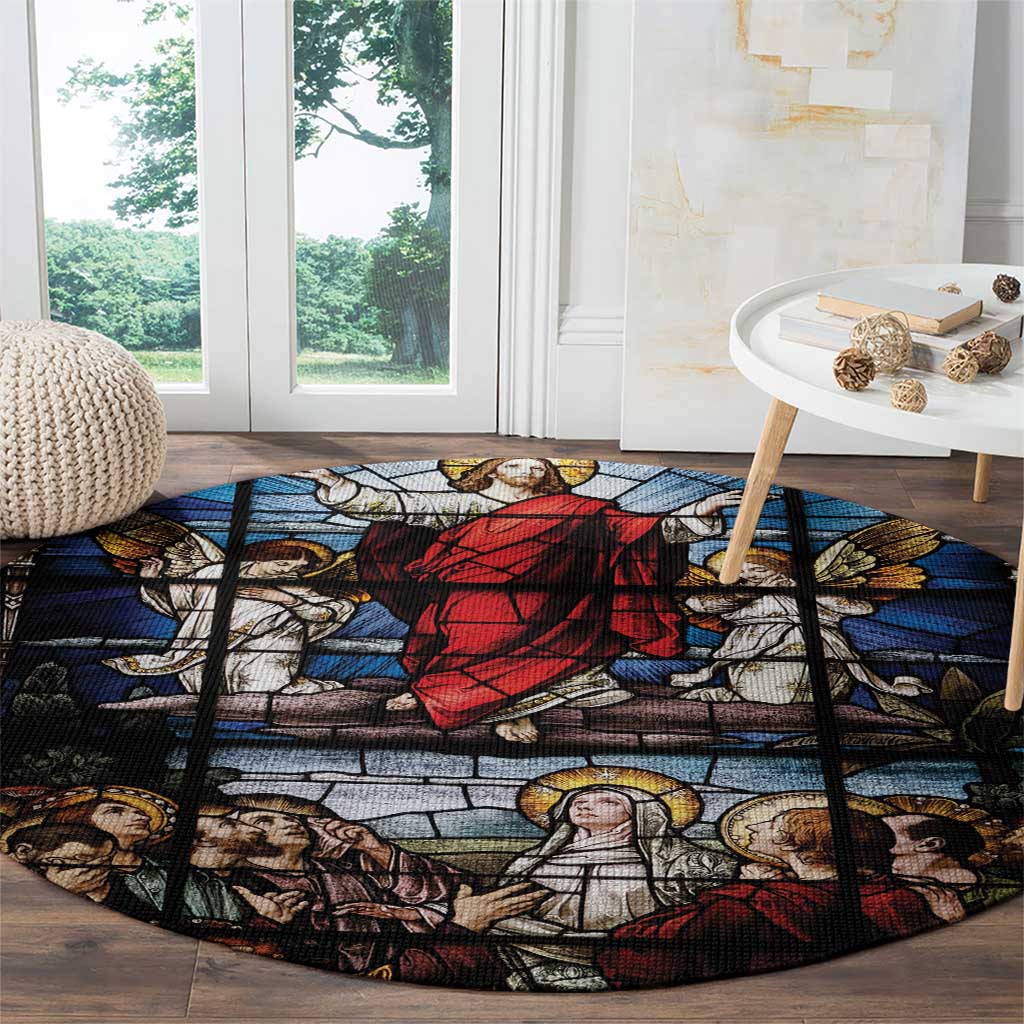 Happy Ascension Day Round Carpet Ascension Of Jesus Christ Stained Glass Windows
