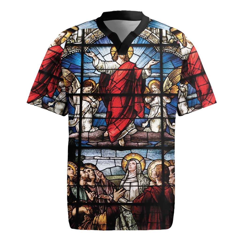 Happy Ascension Day Rugby Jersey Ascension Of Jesus Christ Stained Glass Windows