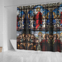 Happy Ascension Day Shower Curtain Ascension Of Jesus Christ Stained Glass Windows