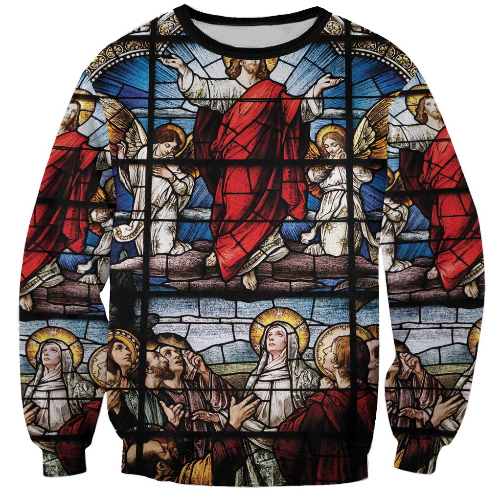 Happy Ascension Day Sweatshirt Ascension Of Jesus Christ Stained Glass Windows