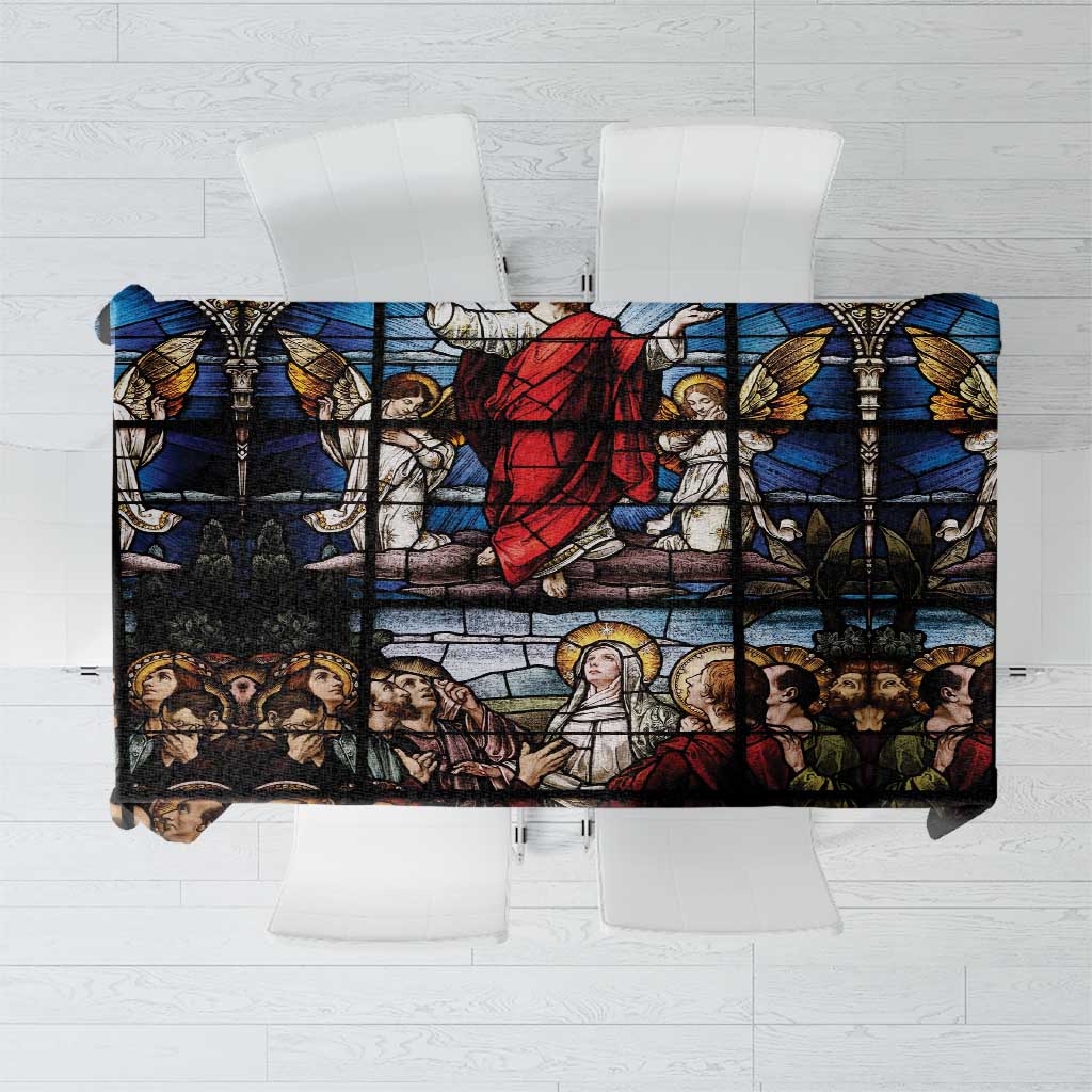 Happy Ascension Day Tablecloth Ascension Of Jesus Christ Stained Glass Windows