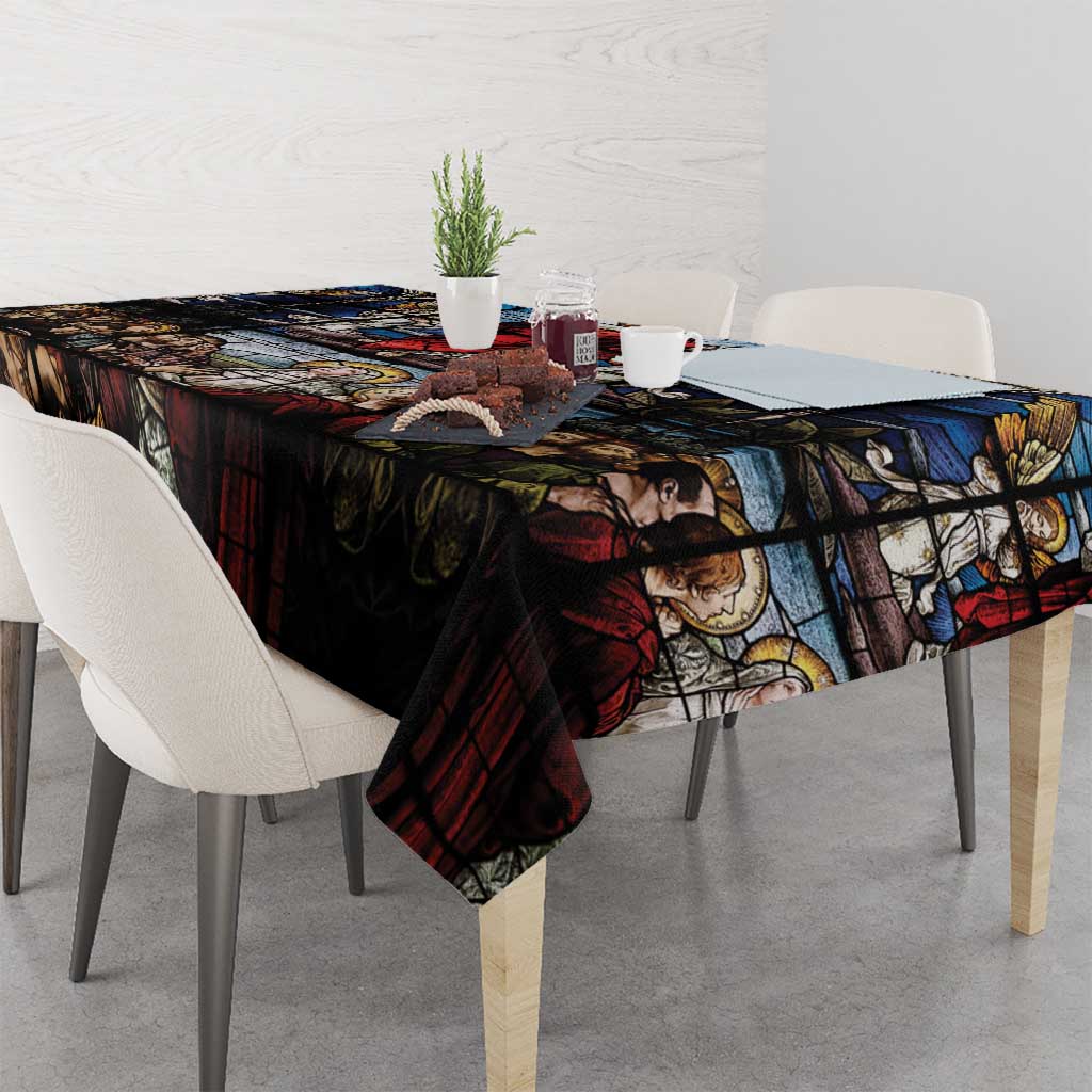 Happy Ascension Day Tablecloth Ascension Of Jesus Christ Stained Glass Windows