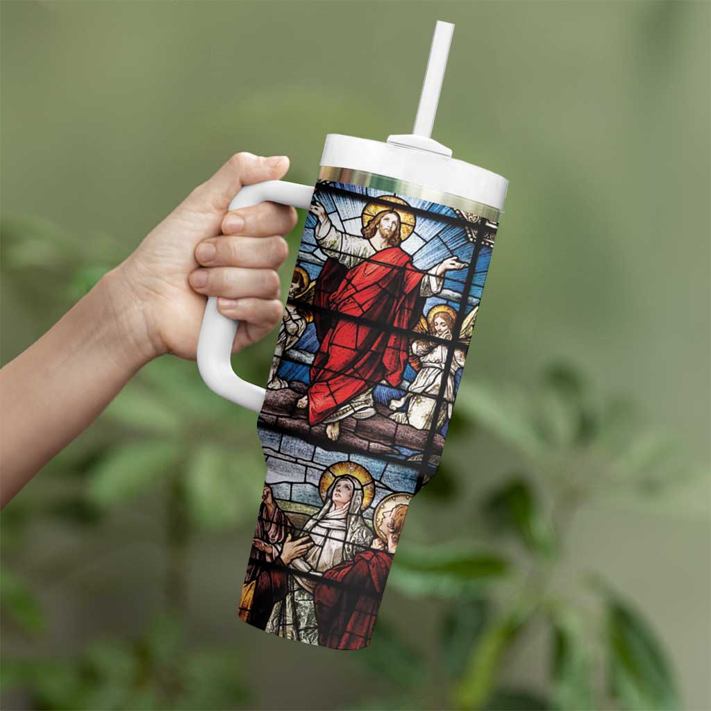 Happy Ascension Day Tumbler With Handle Ascension Of Jesus Christ Stained Glass Windows
