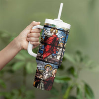 Happy Ascension Day Tumbler With Handle Ascension Of Jesus Christ Stained Glass Windows