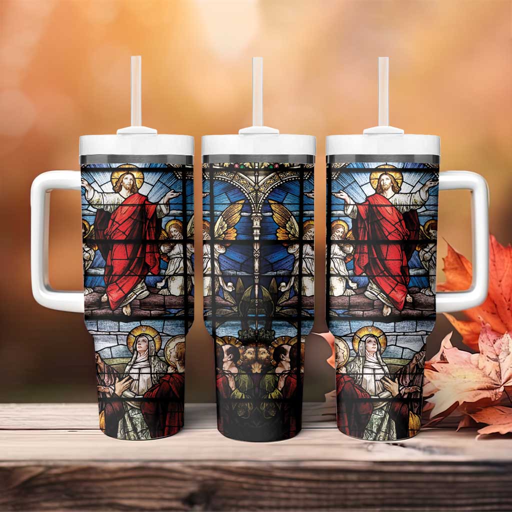 Happy Ascension Day Tumbler With Handle Ascension Of Jesus Christ Stained Glass Windows