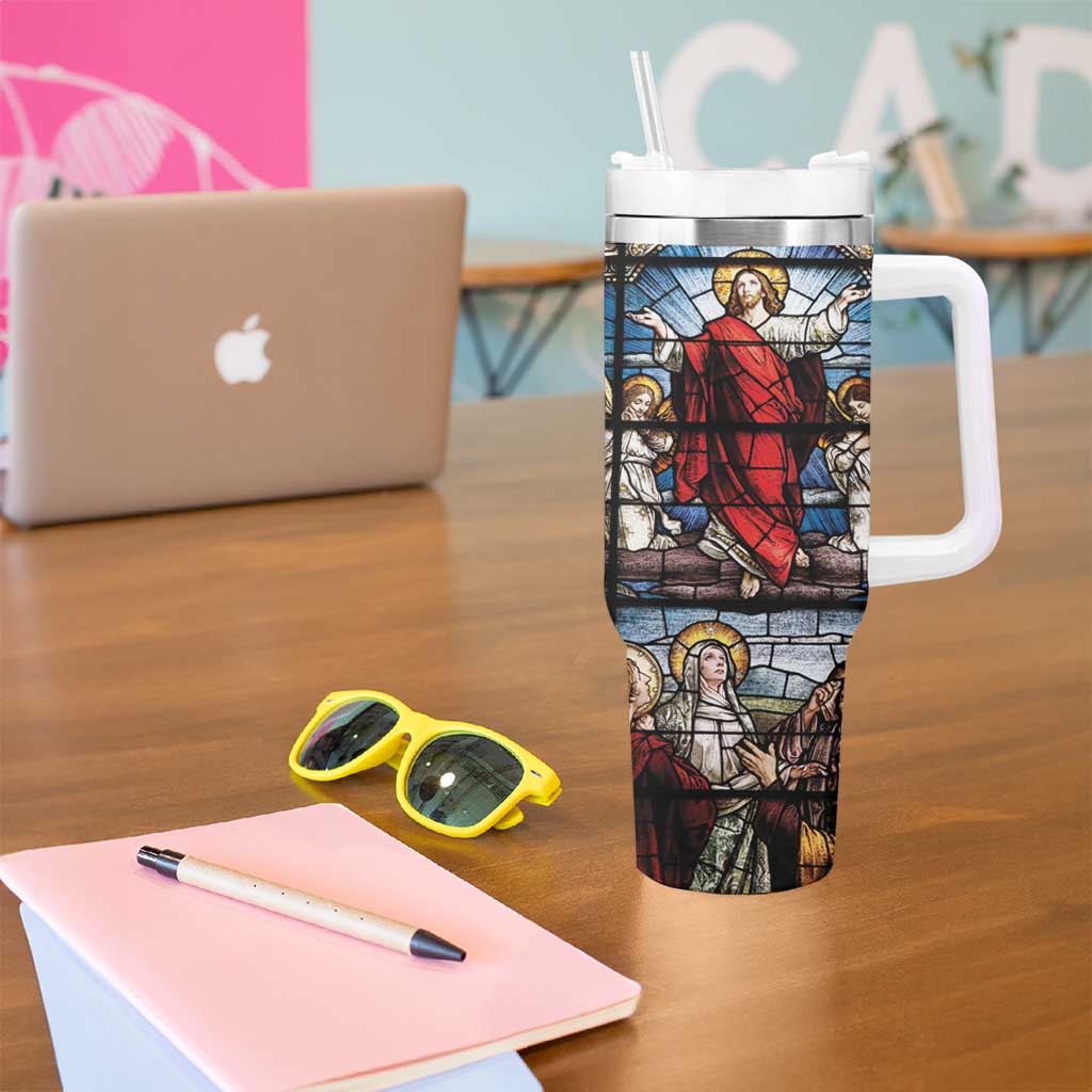Happy Ascension Day Tumbler With Handle Ascension Of Jesus Christ Stained Glass Windows