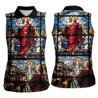 Happy Ascension Day Women Sleeveless Polo Shirt Ascension Of Jesus Christ Stained Glass Windows
