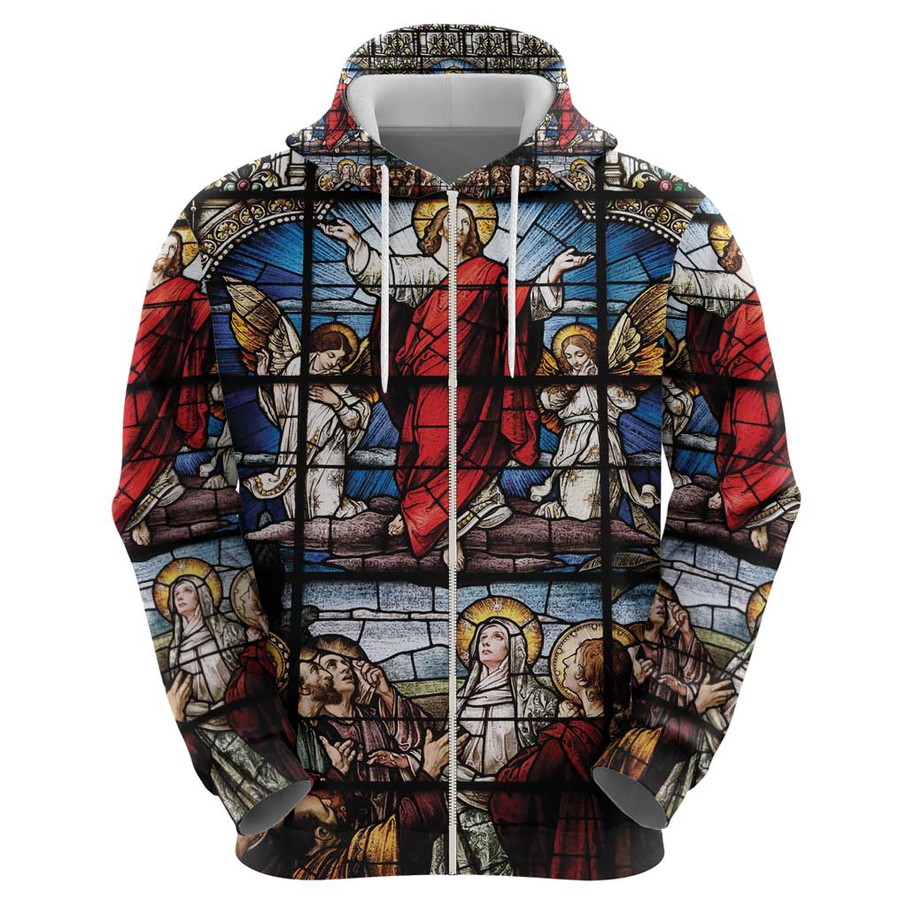 Happy Ascension Day Zip Hoodie Ascension Of Jesus Christ Stained Glass Windows