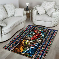 Happy Ascension Day Area Rug Faith and Religion Stained Glass Windows