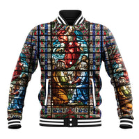 Happy Ascension Day Baseball Jacket Faith and Religion Stained Glass Windows