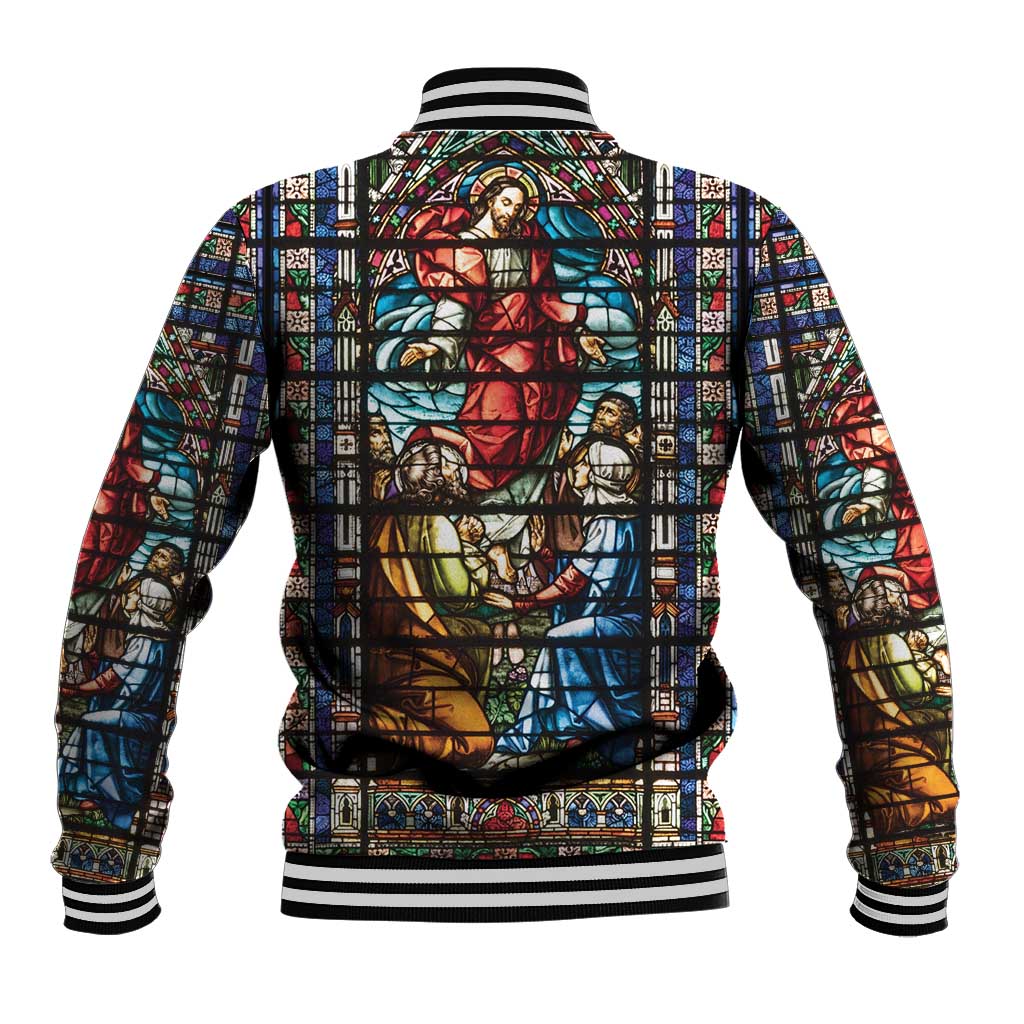 Happy Ascension Day Baseball Jacket Faith and Religion Stained Glass Windows