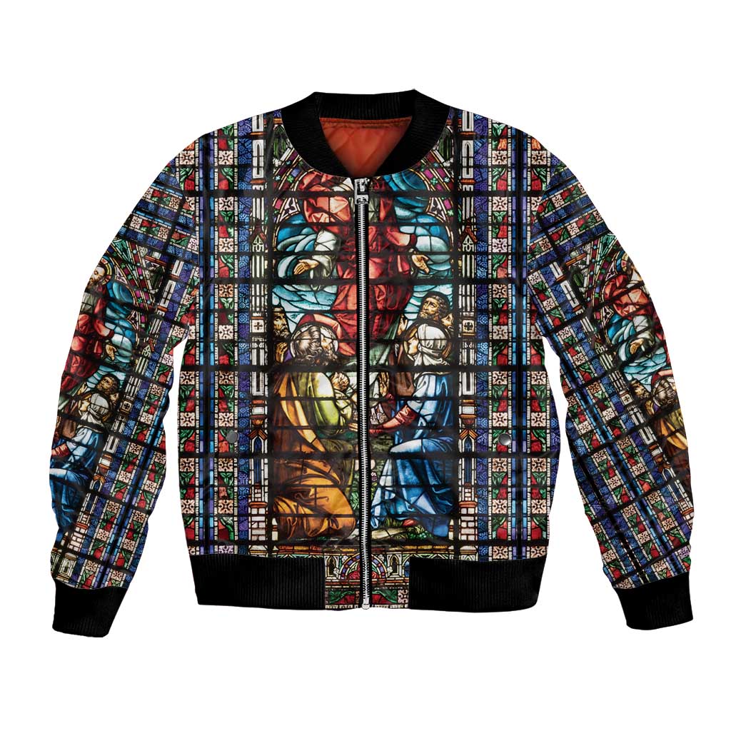 Happy Ascension Day Bomber Jacket Faith and Religion Stained Glass Windows