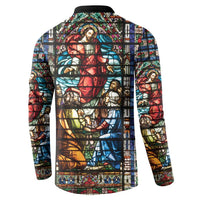 Happy Ascension Day Button Sweatshirt Faith and Religion Stained Glass Windows