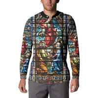 Happy Ascension Day Button Sweatshirt Faith and Religion Stained Glass Windows