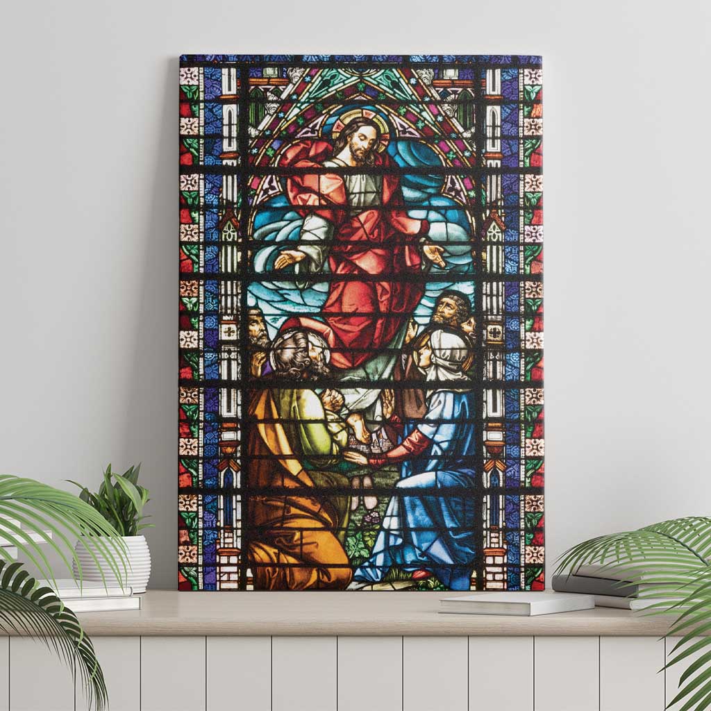 Happy Ascension Day Canvas Wall Art Faith and Religion Stained Glass Windows