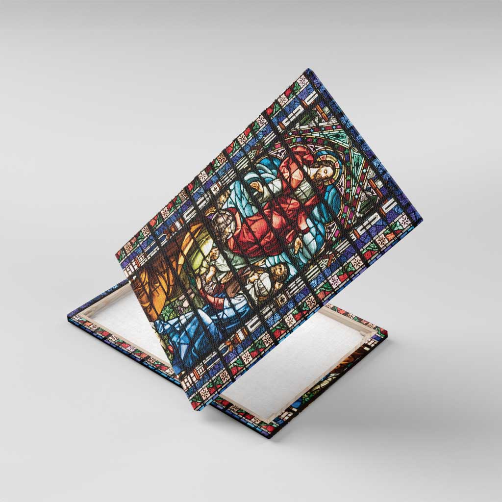 Happy Ascension Day Canvas Wall Art Faith and Religion Stained Glass Windows