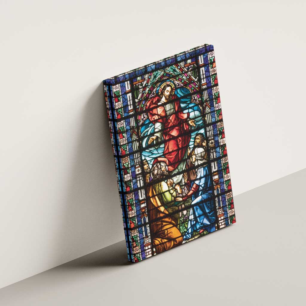 Happy Ascension Day Canvas Wall Art Faith and Religion Stained Glass Windows