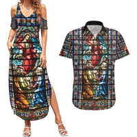 Happy Ascension Day Couples Matching Summer Maxi Dress and Hawaiian Shirt Faith and Religion Stained Glass Windows