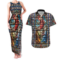 Happy Ascension Day Couples Matching Tank Maxi Dress and Hawaiian Shirt Faith and Religion Stained Glass Windows