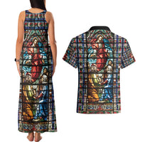 Happy Ascension Day Couples Matching Tank Maxi Dress and Hawaiian Shirt Faith and Religion Stained Glass Windows