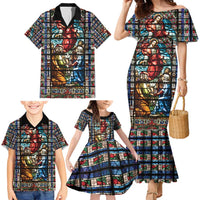 Happy Ascension Day Family Matching Mermaid Dress and Hawaiian Shirt Faith and Religion Stained Glass Windows