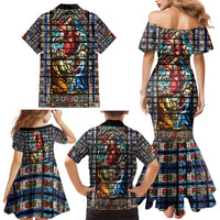 Happy Ascension Day Family Matching Mermaid Dress and Hawaiian Shirt Faith and Religion Stained Glass Windows