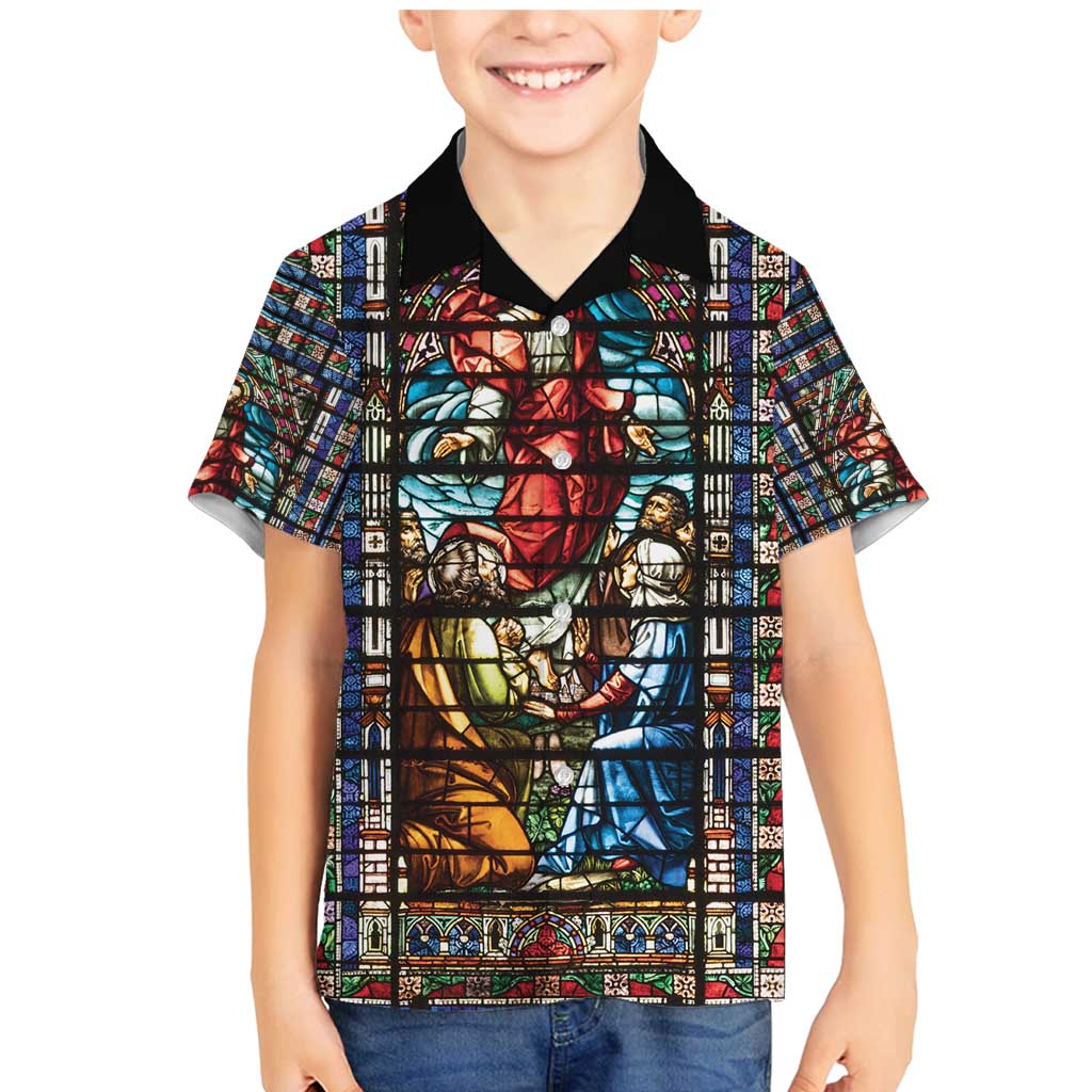 Happy Ascension Day Family Matching Mermaid Dress and Hawaiian Shirt Faith and Religion Stained Glass Windows