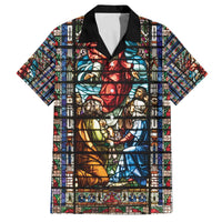 Happy Ascension Day Family Matching Off The Shoulder Long Sleeve Dress and Hawaiian Shirt Faith and Religion Stained Glass Windows