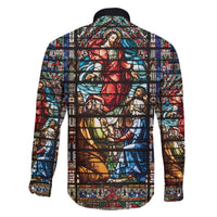 Happy Ascension Day Family Matching Off The Shoulder Long Sleeve Dress and Hawaiian Shirt Faith and Religion Stained Glass Windows